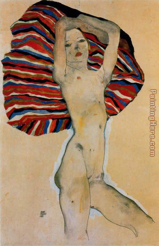 Nude model painting - Egon Schiele Nude model art painting
